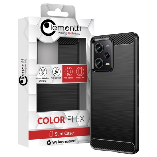 Lemontti Husa Carbon Case Flexible Xiaomi Redmi Note 12 Pro / Poco X5 Pro 5G Negru