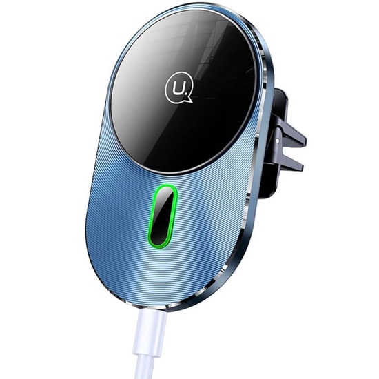 Usams Suport Auto US-CD170 Magnetic, cu încarcare wireless,15W, Gri