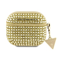 Guess Husa Rhinestones Triangle Metal Logo Airpods 3 Auriu