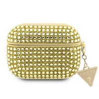 Guess Husa Rhinestones Triangle Metal Logo Airpods Pro 2 Auriu