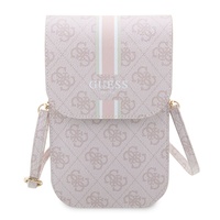 Guess Geanta pentru Telefon PU 4G Printed Stripes Roz