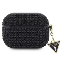 Guess Husa Rhinestones Triangle Metal Logo Airpods Pro Negru