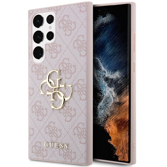 Guess Husa PU 4G Metal Logo Samsung Galaxy S24 Ultra Roz