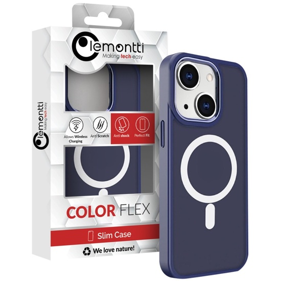 Lemontti Husa Color Matte MagSafe iPhone 15 Plus Albastru