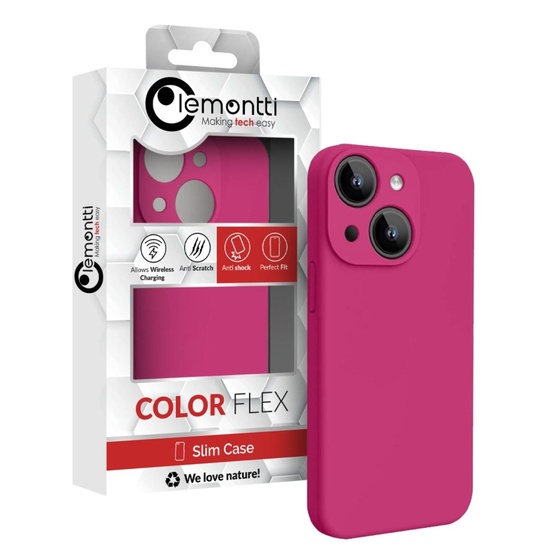 Lemontti Husa Liquid Silicon MagCharge iPhone 15 Roze (protectie 360°, material fin, captusit cu microfibra)