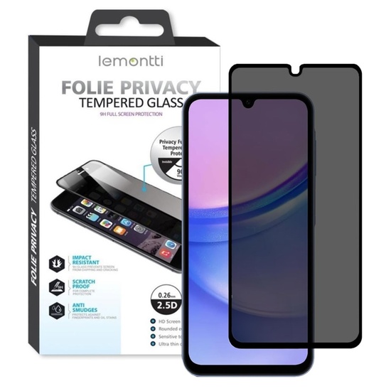 Lemontti Folie Sticla Privacy Full Fit Samsung Galaxy A15 Negru
