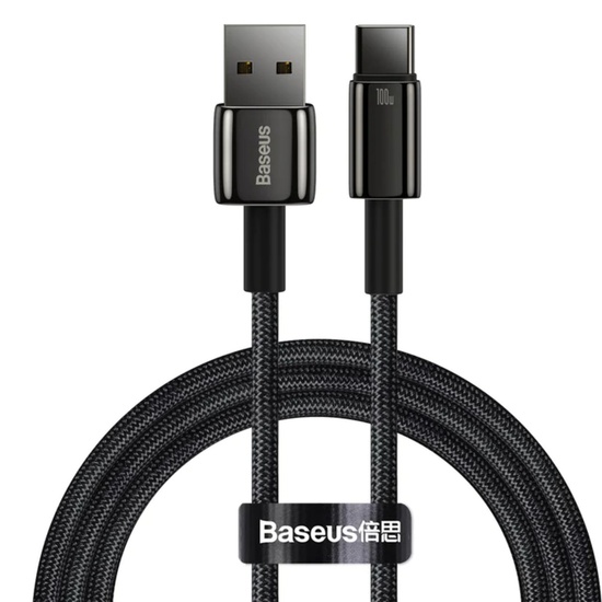 Baseus Cablu Tungsten Gold Fast Charging USB la Type-C 100W, 1m, Negru-T.Verde 0.18 lei/buc