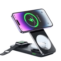 Mcdodo Incarcator Wireless Foldable 3in 1 Mangetic, pentru telefon / TWS / Apple Watch, 15W, Negru