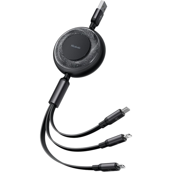 Mcdodo Cablu 3 in 1 USB la Lightning, MicroUSB si Type-C Super Fast Charging, 66W, 1.2m, Negru -T.Verde 0.18 lei/buc