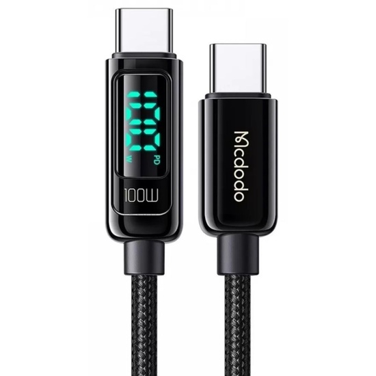 Mcdodo Cablu Type-C la Type-C Digial Display, Super Fast Charging, 100W, 1.2m Negru