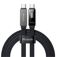 Mcdodo Cablu Type-C la Type-C Rhythm LED, Fast Charging, 100W, 1.2m, Negru