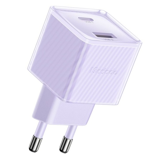 Mcdodo Incarcator Retea Dual Port Type-C si USB-A Dichromatic, Fast Charging PD 33W, Mov