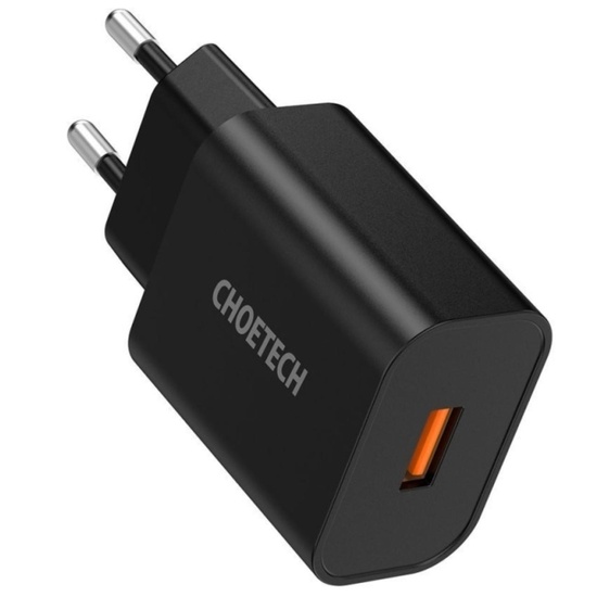 Choetech Incarcator Retea Mains Quick Charge USB-A,18W EU, 3.0A, Negru