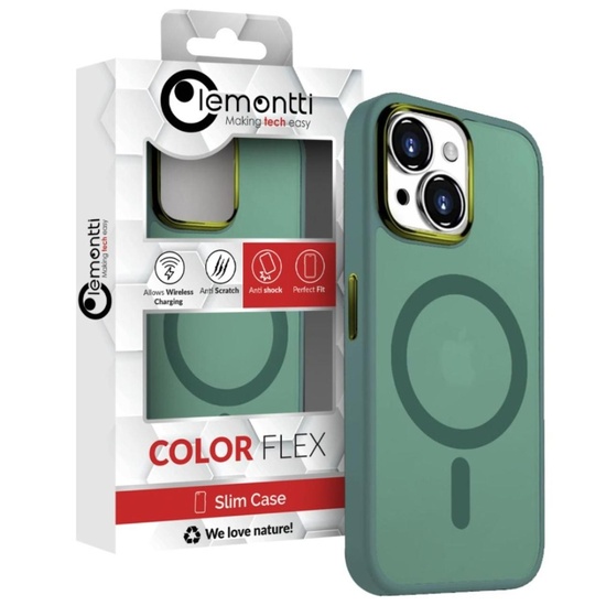 Lemontti Husa Guardian Magsafe iPhone 15 Transparent/ Verde