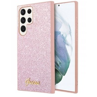 Guess Husa Glitter Script Samsung Galaxy S24 Ultra Roz