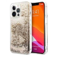 Guess Husa Glitter Charms iPhone 14 Pro Auriu