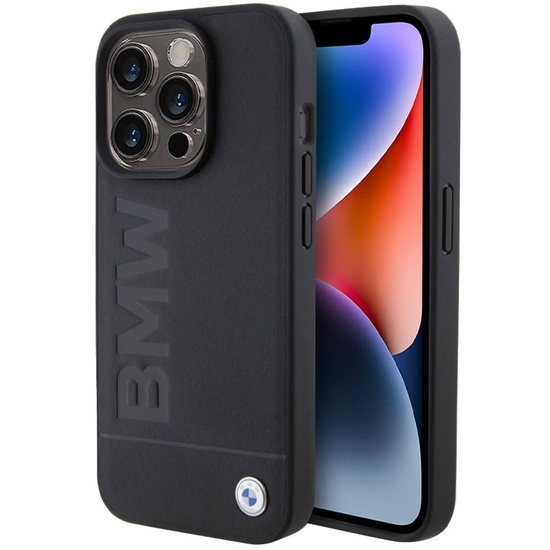 BMW Husa MagSafe Leather Hot Stamp iPhone 15 Pro Max Black