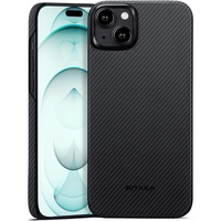 Pitaka Husa MagEZ 4 Aramida 600D iPhone 15 Plus, MagSafe Negru / Gri