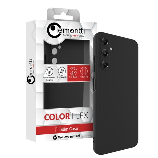 Lemontti Husa Silicon Soft Slim Samsung Galaxy A05s Negru (material mat si fin, captusit cu microfibra)