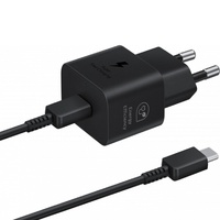 Samsung Incarcator Original Retea Super Fast Charging port USB Type-C, 25W, cablu Type-C - Type-C inclus, 1m, Negru