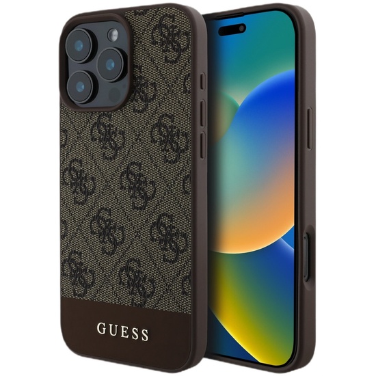 Guess Husa 4G Stripe Logo iPhone 16 Pro Max Maro