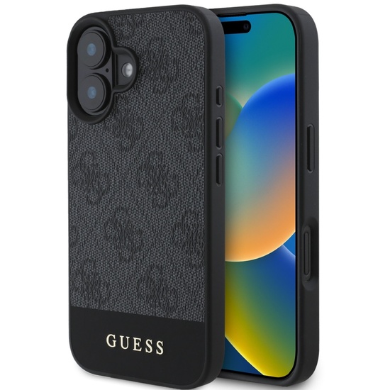 Guess Husa 4G Stripe Logo iPhone 16 Gri