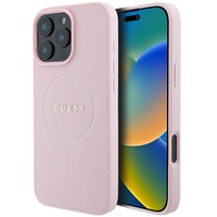 Guess Husa Grained Classic Logo MagSafe iPhone 16 Pro Max Roz