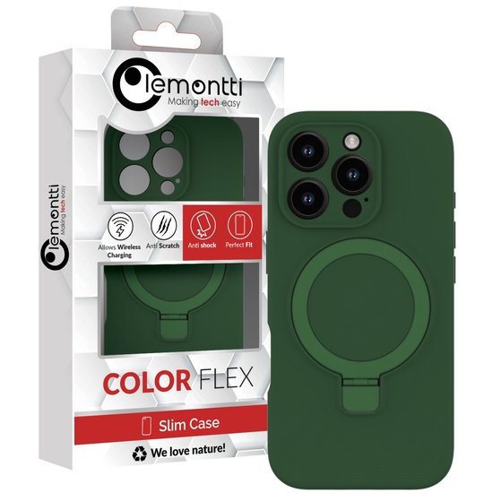 Lemontti Husa Liquid Silicon MagSafe iPhone 16 Pro Max, cu suport, Verde