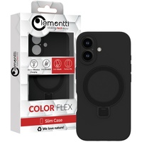 Lemontti Husa Liquid Silicon MagSafe iPhone 16, cu suport, Negru