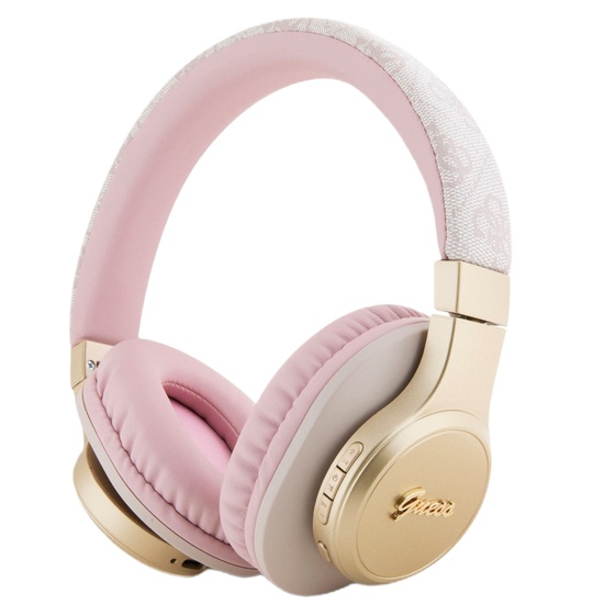 Guess Casti Bluetooth Wireless Over-Ear PU Leather 4G Script Logo Roz