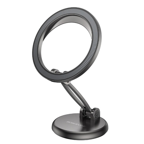 Borofone Suport Auto Star Metal Ring Magnetic, 4.5-7 inch, prindere de bord, Negru