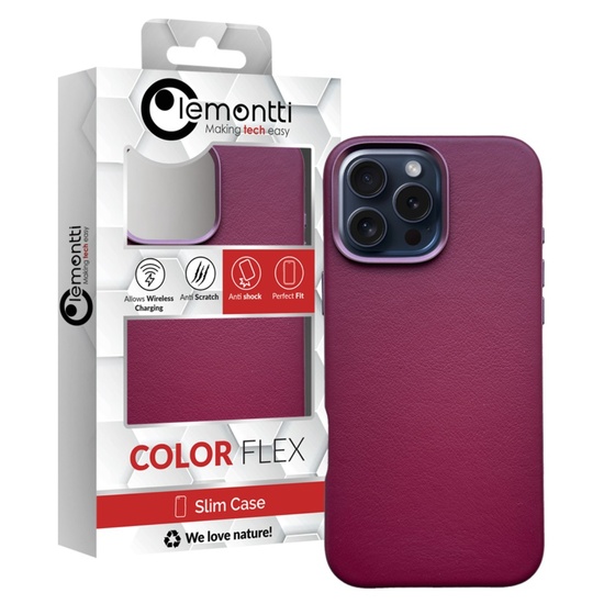 Lemontti Husa Piele MagSafe iPhone 16 Pro Visiniu