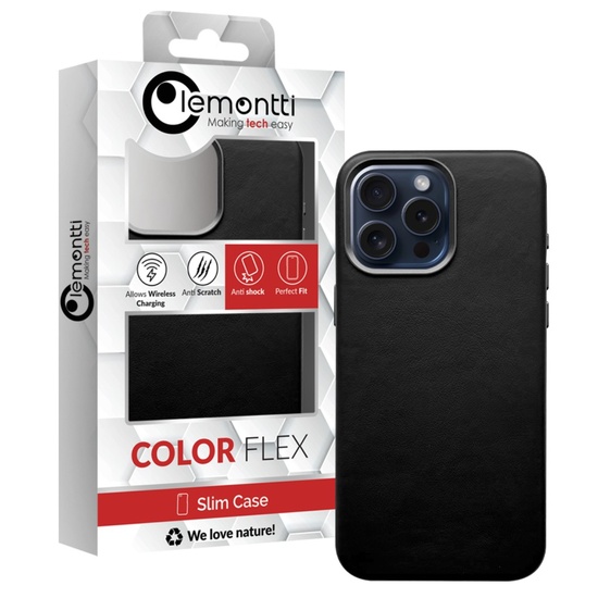 Lemontti Husa Piele MagSafe iPhone 15 Pro Max Negru