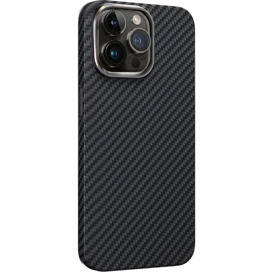 Lemontti Husa Fibra Aramida Kevlar cu Magsafe iPhone 15 Pro Negru