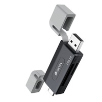 Devia Cititor Card 2in1 Leopard Series USB si Type-C, 2.0, SD/TF, Negru