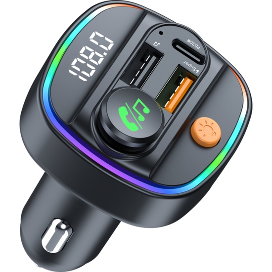 Devia Modulator FM Smart Series Bluetooth PD 30W + Dual USB, MP3, Fast Charger, Negru