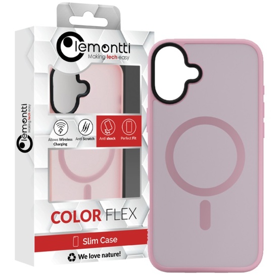 Lemontti Husa Hybrid MagSafe iPhone 16 Roz
