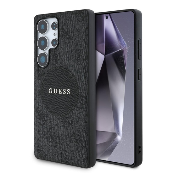 Guess Husa 4G Round Patch Classic Logo MagSafe Samsung Galaxy S25 Ultra Negru