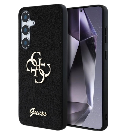 Guess Husa Fixed Glitter 4G Metal Logo Samsung Galaxy S25 Negru