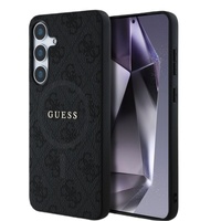 Guess Husa PU Leather 4G Colored Ring MagSafe Samsung Galaxy S25 Negru