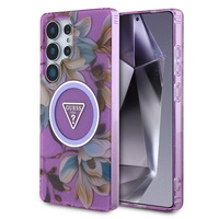 Guess Husa Glitter Flowers Triangle Buttons MagSafe Samsung Galaxy S25 Ultra Mov