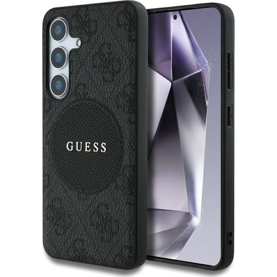 Guess Husa 4G Round Patch Classic Logo MagSafe Samsung Galaxy S25 Plus Negru