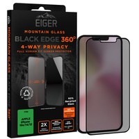 Eiger Folie Sticla Privacy Mountain Black Edge 360 GRS iPhone 16e / iPhone 14 / iPhone 13 / iPhone 13 Pro