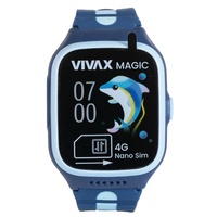 Vivax SmartWatch pentru copii 4G MAGIC, Bluetooth 5.1, Rezistenta la apa IPX7, Procesor ARM Cortex-R5, 64 GB, Camera, Mod Spion, Buton SOS, Slot Cartela SIM, Albastru