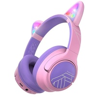 PowerLocus Casti pentru copii, Wireless, Bobo Cat Ears, Purple/Pink