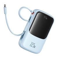 Baseus Acumulator extern QPow Pro+ 10000mAh, 22.5W, Lightning, 2xType-C, USB, cablu USB-C, Albastru