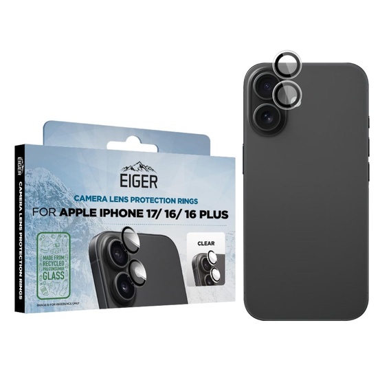 Eiger Folie Sticla Camera 3D Mountain Glass GRS iPhone 17/ iPhone 16/ 16 Plus Clear