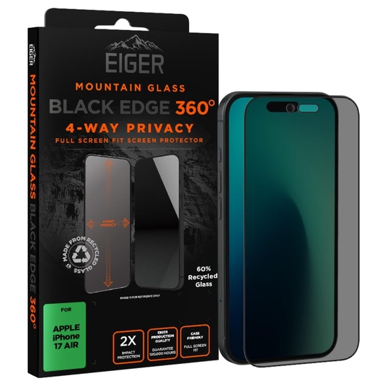 Eiger Folie Sticla Privacy Mountain Edge 360 GRS iPhone Air Black