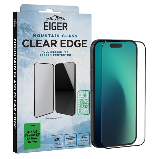 Eiger Folie Sticla 3D Mountain Glass GRS iPhone 17 / iPhone 17 Pro / 16 Pro Clear