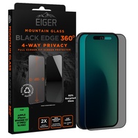 Eiger Folie Sticla Privacy Mountain Edge 360 GRS iPhone 17 / iPhone 17 Pro / 16 Pro Black